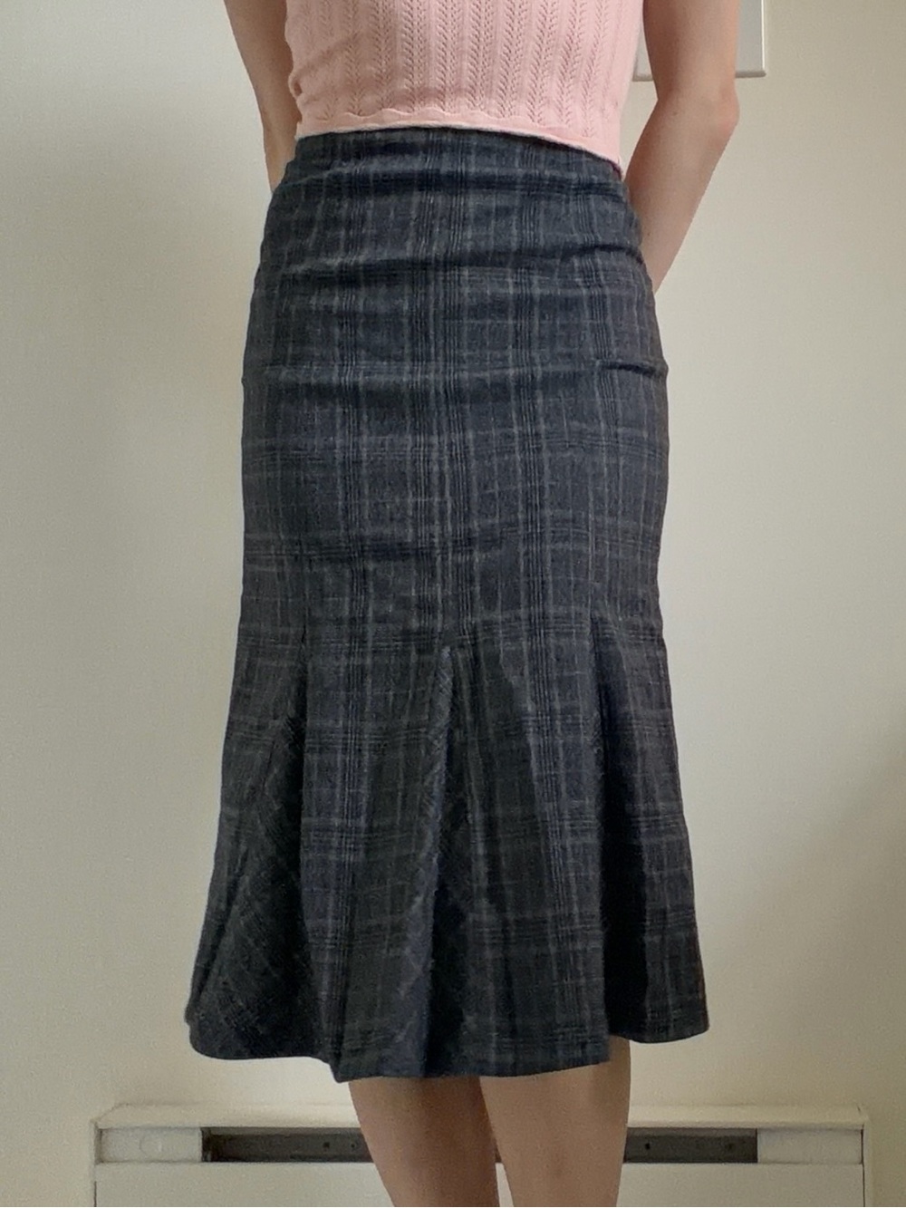 Le Chateau Midi Plaid Skirt